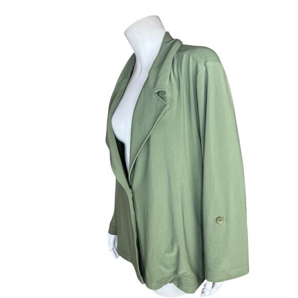 GRAVER Susan Graver LK Luxe Petite Notch Collar Jacket Tarragon X-Large Petite - Picture 5 of 13
